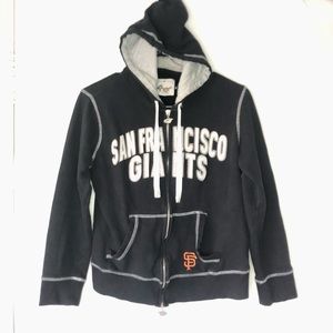 San Francisco Giants Hoodie Sweatshirt Black Zipper Cotton Blend Size M